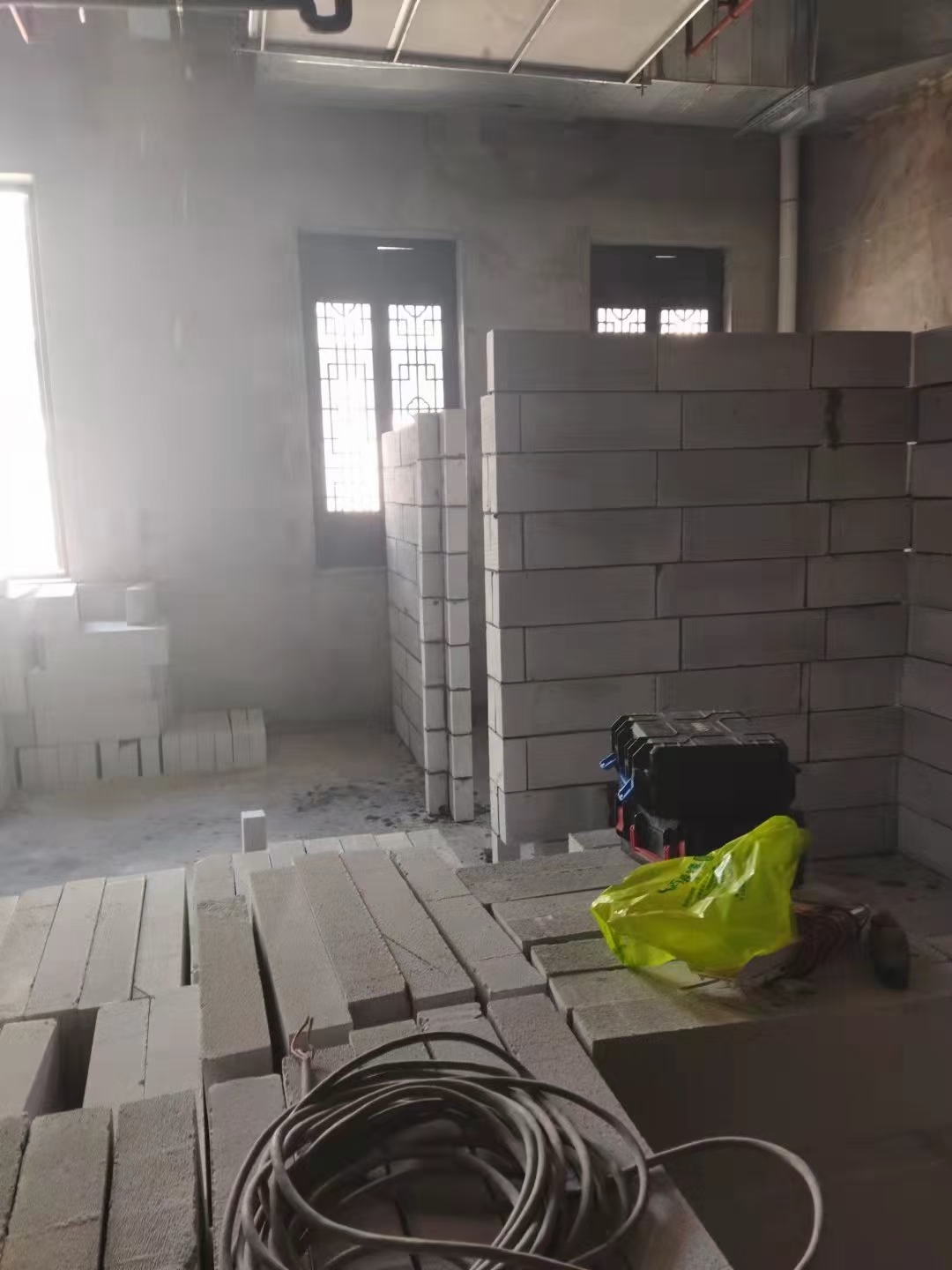 加气砖隔墙现场参考图